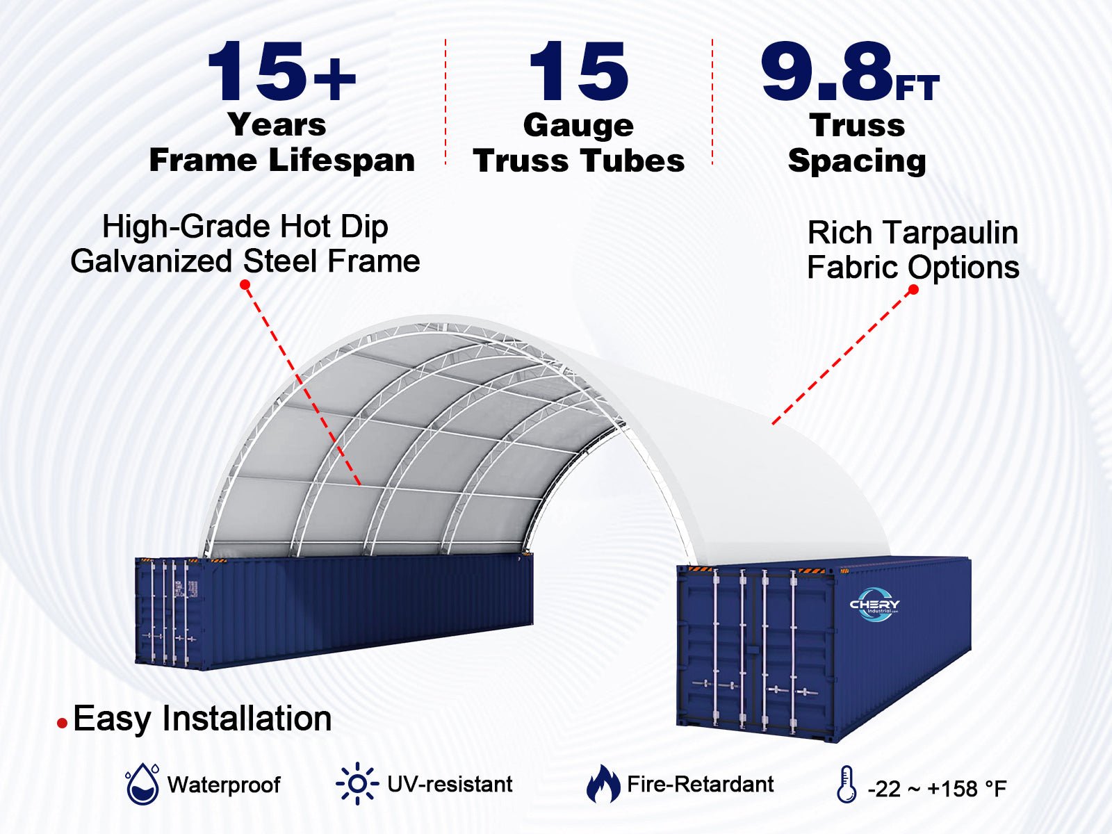 DoubleTruss-Container-Canopy-Shelter-W40xL40xH15ft-A+