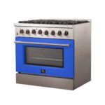 FORNO Galiano 36" 5.36 cu. ft. Dual Fuel Range with 6 Italian Burners in Blue, FFSGS6156-36BLU - Image 3