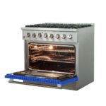 FORNO Galiano 36" 5.36 cu. ft. Dual Fuel Range with 6 Italian Burners in Blue, FFSGS6156-36BLU - Image 4