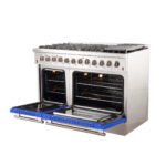 FORNO Galiano 48" 6.58 cu. ft. Dual Fuel Range with 8 Italian Burners in Blue, FFSGS6156-48BLU - Image 4