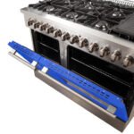 FORNO Galiano 48" 6.58 cu. ft. Dual Fuel Range with 8 Italian Burners in Blue, FFSGS6156-48BLU - Image 5