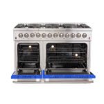 FORNO Galiano 48" 6.58 cu. ft. Dual Fuel Range with 8 Italian Burners in Blue, FFSGS6156-48BLU - Image 2