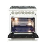FORNO Capriasca 30" 4.32 cu. ft. Dual Fuel Range with 5 Italian Burners in Black, FFSGS6187-30BLK - Image 2