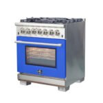 FORNO Capriasca 30" 4.32 cu. ft. Dual Fuel Range with 5 Italian Burners in Blue, FFSGS6187-30BLU - Image 3
