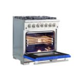 FORNO Capriasca 30" 4.32 cu. ft. Dual Fuel Range with 5 Italian Burners in Blue, FFSGS6187-30BLU - Image 4