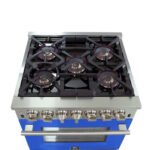 FORNO Capriasca 30" 4.32 cu. ft. Dual Fuel Range with 5 Italian Burners in Blue, FFSGS6187-30BLU - Image 5
