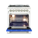 FORNO Capriasca 30" 4.32 cu. ft. Dual Fuel Range with 5 Italian Burners in Blue, FFSGS6187-30BLU - Image 2