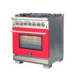 FORNO Capriasca 30" 4.32 cu. ft. Dual Fuel Range with 5 Italian Burners in Red, FFSGS6187-30RED - Image 3