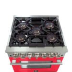 FORNO Capriasca 30" 4.32 cu. ft. Dual Fuel Range with 5 Italian Burners in Red, FFSGS6187-30RED - Image 5