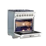 FORNO Capriasca 30" 4.32 cu. ft. Dual Fuel Range with 5 Italian Burners in White, FFSGS6187-30WHT - Image 4