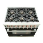 FORNO Capriasca 36" 5.36 cu. ft. Dual Fuel Range with 6 Italian Burners in Black, FFSGS6187-36BLK - Image 6
