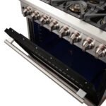 FORNO Capriasca 36" 5.36 cu. ft. Dual Fuel Range with 6 Italian Burners in Black, FFSGS6187-36BLK - Image 5
