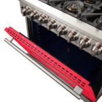 FORNO Capriasca 36" 5.36 cu. ft. Dual Fuel Range with 6 Italian Burners in Red, FFSGS6187-36RED - Image 5