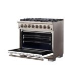FORNO Capriasca 36" 5.36 cu. ft. Dual Fuel Range with 6 Italian Burners in White, FFSGS6187-36WHT - Image 3