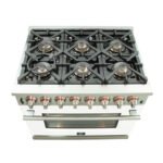 FORNO Capriasca 36" 5.36 cu. ft. Dual Fuel Range with 6 Italian Burners in White, FFSGS6187-36WHT - Image 6