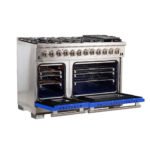 FORNO Capriasca 48" 6.58 cu. ft. Dual Fuel Range with 8 Italian Burners in Blue, FFSGS6187-48BLU - Image 4