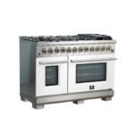FORNO Capriasca 48" 6.58 cu. ft. Dual Fuel Range with 8 Italian Burners in White, FFSGS6187-48WHT - Image 3
