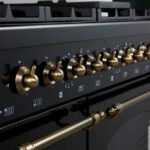 FORNO Antico 48" 5.5 cu. ft. Gas Range with 8 Sealed Burners and Griddle in Black with Antique Brass Accents, FFSGS6219-48BLK - Image 5