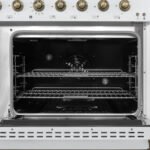 FORNO Antico 48" 5.5 cu. ft. Dual Fuel Range with 8 Sealed Burners and Griddle in White with Antique Brass Accents, FFSGS6113-48WHT - Image 8