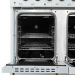 FORNO Antico 48" 5.5 cu. ft. Dual Fuel Range with 8 Sealed Burners and Griddle in White with Antique Brass Accents, FFSGS6113-48WHT - Image 9