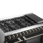 FORNO Galiano 48" 6.58 cu. ft. Dual Fuel Range with 8 Sealed Burners and Griddle in Black with Antique Brass Accents, FFSGS6156-48BLK - Image 7
