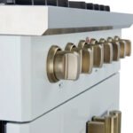 FORNO Galiano 30" 4.32 cu. ft. French Door Dual Fuel Range with 5 Sealed Burners in White with Antique Brass Accents, FFSGS6356-30WHT - Image 5