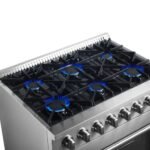 FORNO Marco 36" 5.36 cu. ft. Dual Fuel Range in Stainless Steel with 6 Sealed Burners, FFSGS6197-36 - Image 4