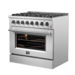 FORNO Marco 36" 5.36 cu. ft. Dual Fuel Range in Stainless Steel with 6 Sealed Burners, FFSGS6197-36 - Image 3