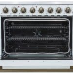 FORNO Paolo 36" 5.44 cu. ft. Freestanding Electric Range with True Convection Oven in White with Antique Brass Accents, FFSEL6011-36WHT - Image 3