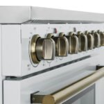 FORNO Paolo 36" 5.44 cu. ft. Freestanding Electric Range with True Convection Oven in White with Antique Brass Accents, FFSEL6011-36WHT - Image 8