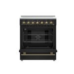 FORNO Paolo 30" 4.38 cu. ft. Freestanding Electric Range in Black with Antique Brass Handles, FFSEL6011-30BLK - Image 2