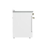 FORNO Paolo 30" 4.38 cu. ft. Freestanding Electric Range in White with Antique Brass Handles, FFSEL6011-30WHT - Image 6