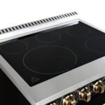 FORNO Paolo 30" 4.38 cu. ft. Freestanding Electric Range in Black with Antique Brass Handles, FFSEL6011-30BLK - Image 6