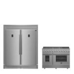 FORNO Appliance Package - 48" Gas Burner, Electric Oven Range and 60" Refrigerator, FBDL-005-02CAUS