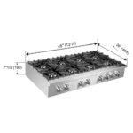 FORNO Cossato 48" Gas Rangetop with 8 Sealed Burners in Stainless Steel, FCTGS5737-48 - Image 4