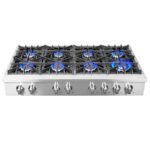 FORNO Cossato 48" Gas Rangetop with 8 Sealed Burners in Stainless Steel, FCTGS5737-48