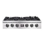 FORNO Spezia 36" Gas Rangetop with 6 Sealed Burners in Stainless Steel, FCTGS5751-36