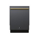FORNO Espresso Romano 24" Built-In Tall Tub Dishwasher in Black with Silver Handles, FDWBI8035-24BLK