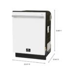 FORNO Espresso Romano 24" Built-In Tall Tub Dishwasher in White with Silver Handles, FDWBI8035-24WHT - Image 3