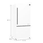 FORNO Espresso Milano 31" 17.2 cu. ft. Right Swing Refrigerator and Bottom Freezer in White with Silver Handles, FFFFD1785-31WHT - Image 3