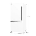 FORNO Espresso Milano 31" 17.2 cu. ft. Left Swing Refrigerator and Bottom Freezer with Ice Maker in White and Antique Brass Handles, FFFFD1786-31WHT - Image 6