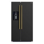 FORNO Espresso Salerno 36" 20 cu. ft. Side-By-Side Refrigerator with Water and Ice Dispenser in Black with Silver Handles