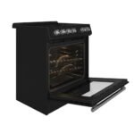 FORNO Espresso Leonardo 30" 5 cu. ft. Electric Range in Black with Antique Brass Handles, FFSEL6012-30BLK - Image 2