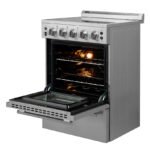 FORNO Loiano 24" 2.3 cu. ft. Freestanding Electric Range with 4 Element Burners in Stainless Steel, FFSEL6069-24 - Image 5
