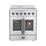 FORNO Galiano 30" 4.32 cu. ft. Freestanding Electric Range with French Door in Stainless Steel, FFSEL6917-30