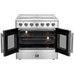 FORNO Galiano 36" 5.36 cu. ft. Freestanding Electric Range with French Door in Stainless Steel, FFSEL6917-36 - Image 6