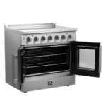 FORNO Galiano 36" 5.36 cu. ft. Freestanding Electric Range with French Door in Stainless Steel, FFSEL6917-36 - Image 7