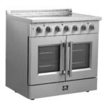 FORNO Galiano 36" 5.36 cu. ft. Freestanding Electric Range with French Door in Stainless Steel, FFSEL6917-36 - Image 2