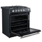 FORNO Espresso Leonardo 30" 5 cu. ft. Gas Range in Black with Silver Handles, FFSGS1116-30BLK - Image 14