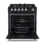 FORNO Espresso Leonardo 30" 5 cu. ft. Gas Range in Black with Silver Handles, FFSGS1116-30BLK - Image 6
